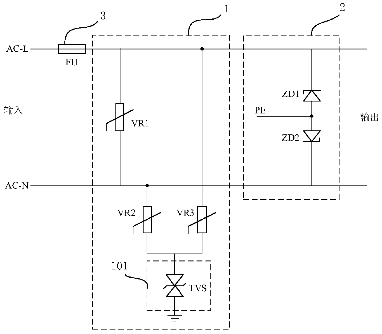 Lightning surge protection circuit of elevator door motor