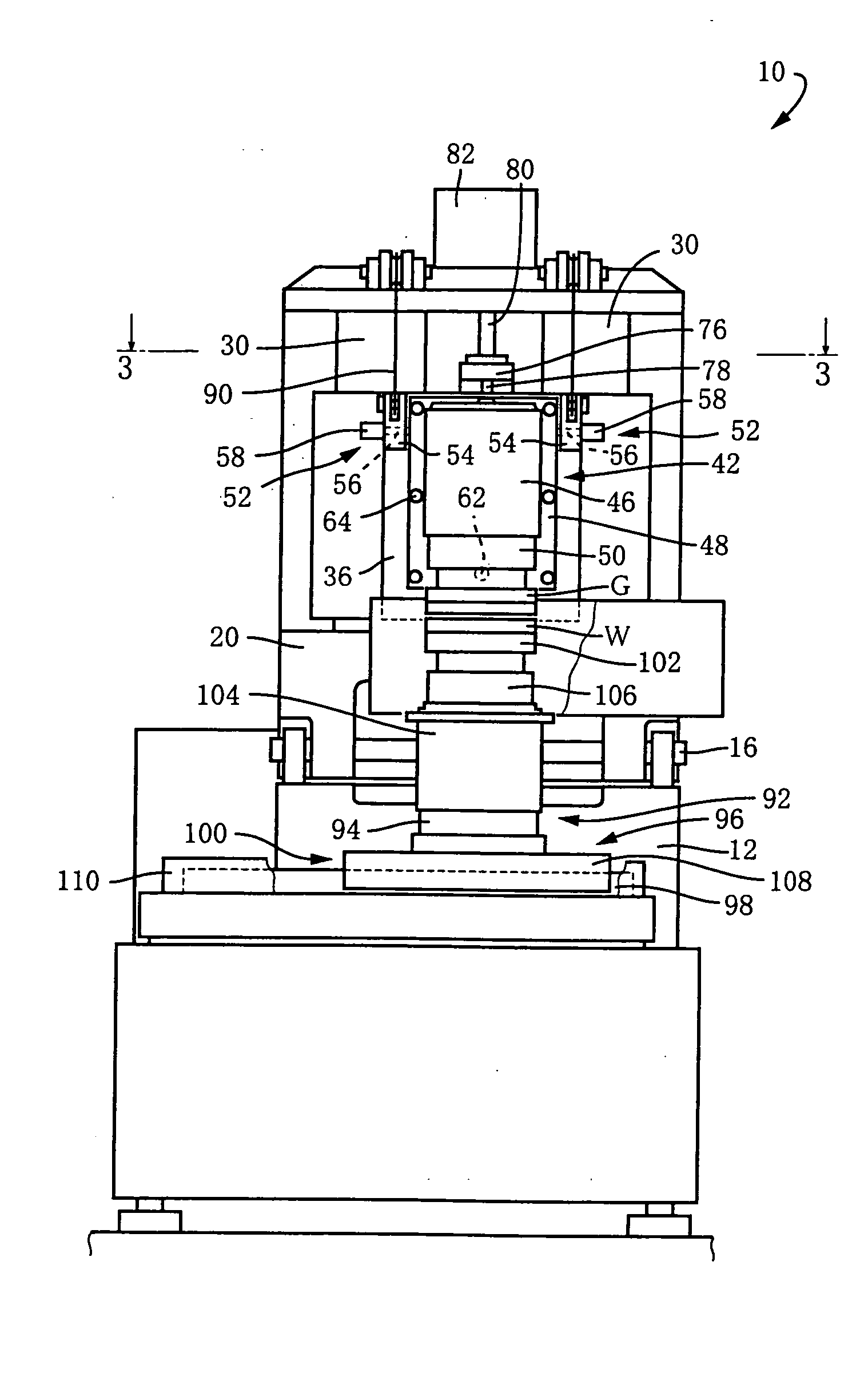Grinding process and apparatus with arrangement for grinding with constant grinding load