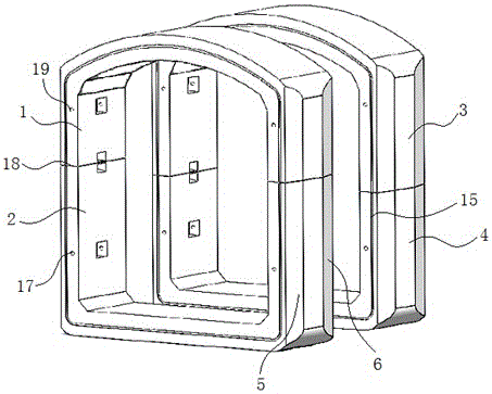 A construction method for a tunnel constructed from two halves of rectangular pipe joints with outer chamfers
