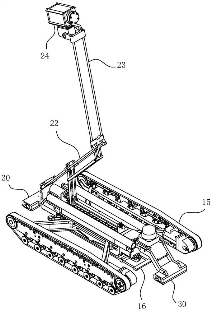 Camera lifting system for cable trench inspection robot