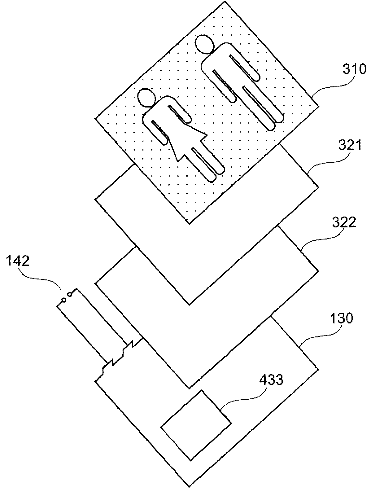 Flat illumination device for illumination and backlighting with integrated emergency power supply