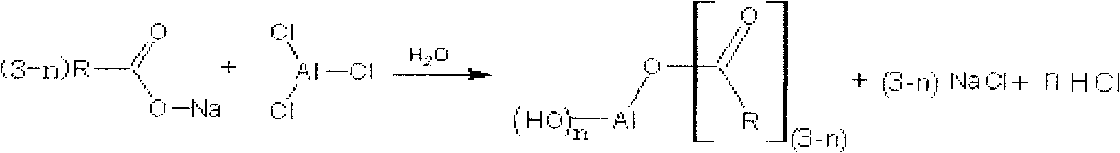 Synthesis method for aluminum carboxylate nucleater without acidic byproduct