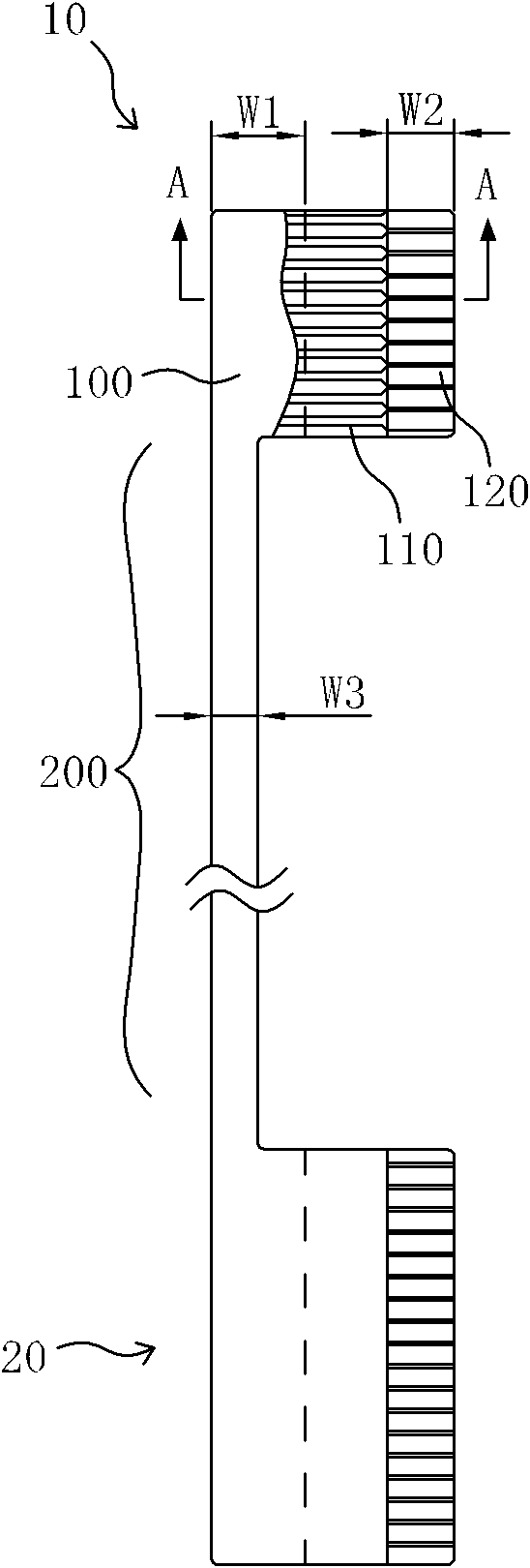 Aperture flat cable applicable to multi-directional rotating shafts