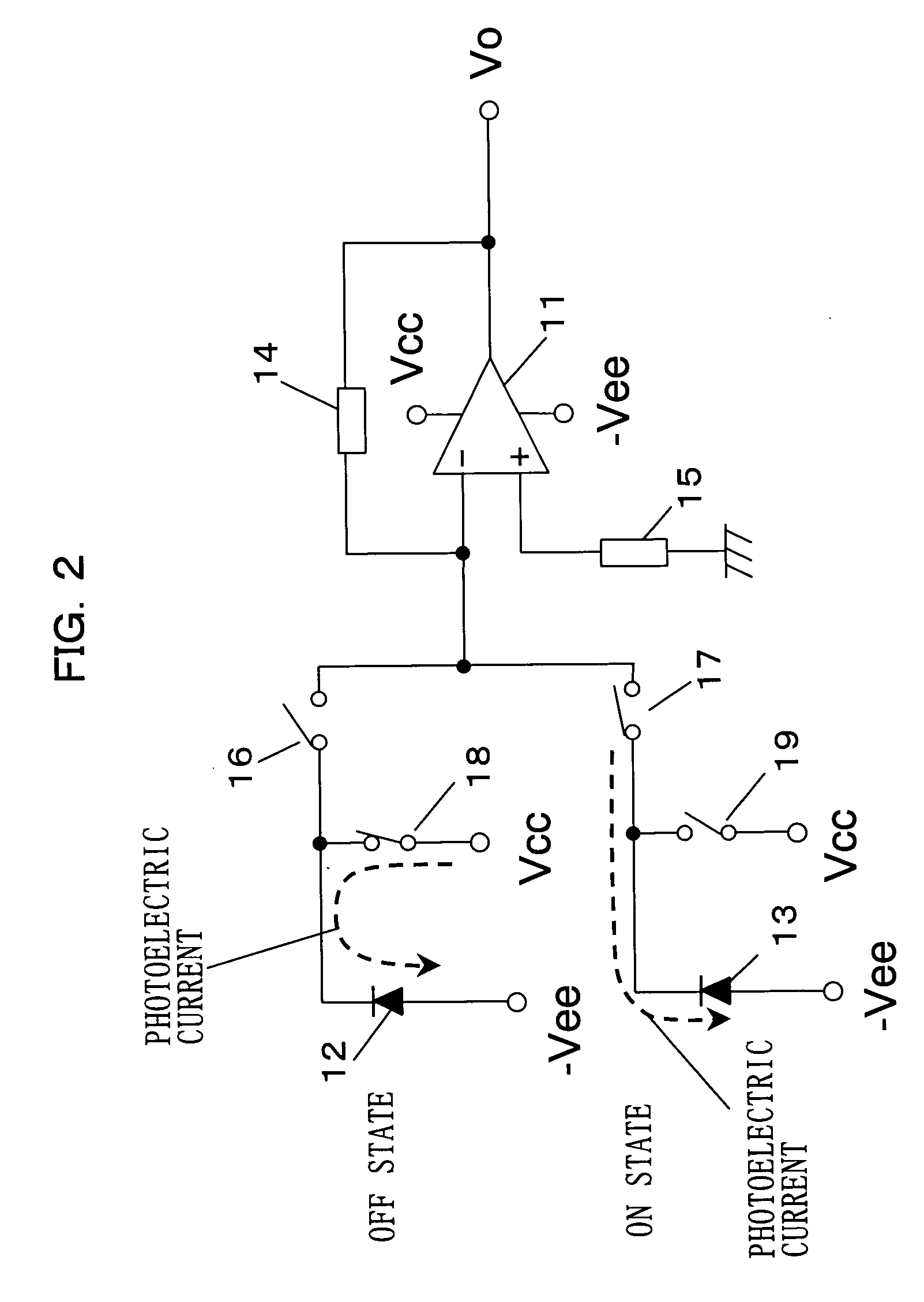 Photodetector-amplifier circuit and optical pickup device