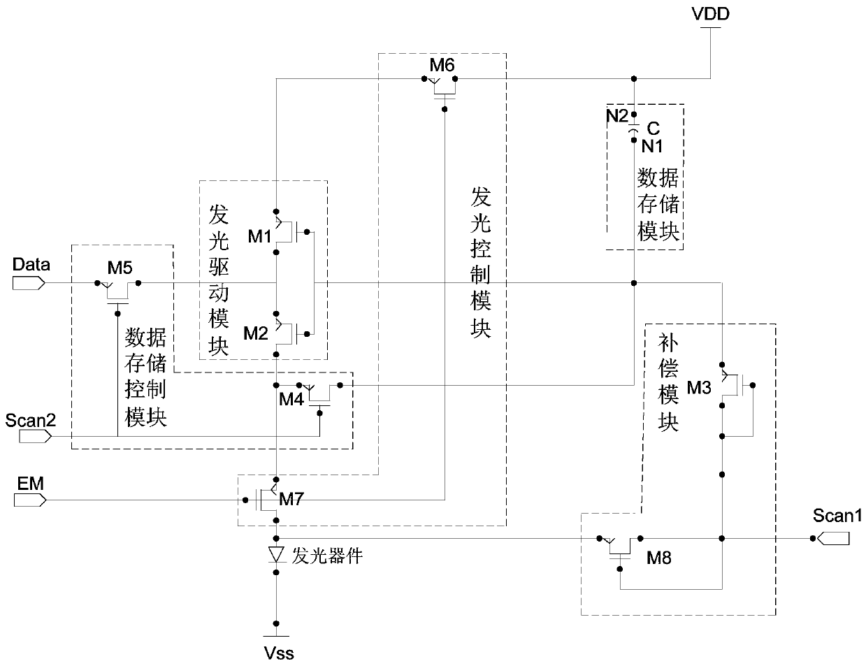 A pixel driving circuit, a display device, and a driving method for the pixel driving circuit