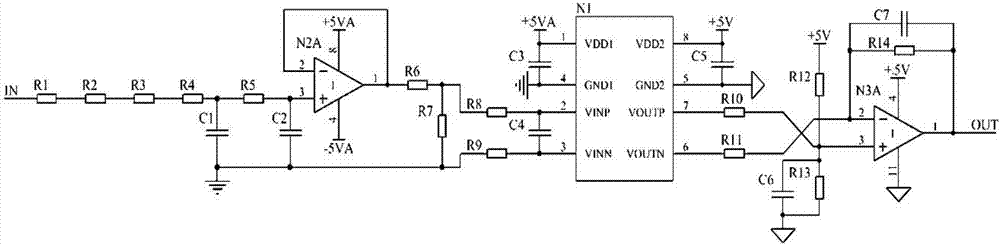 Isolation detection circuit of direct current components in alternating current