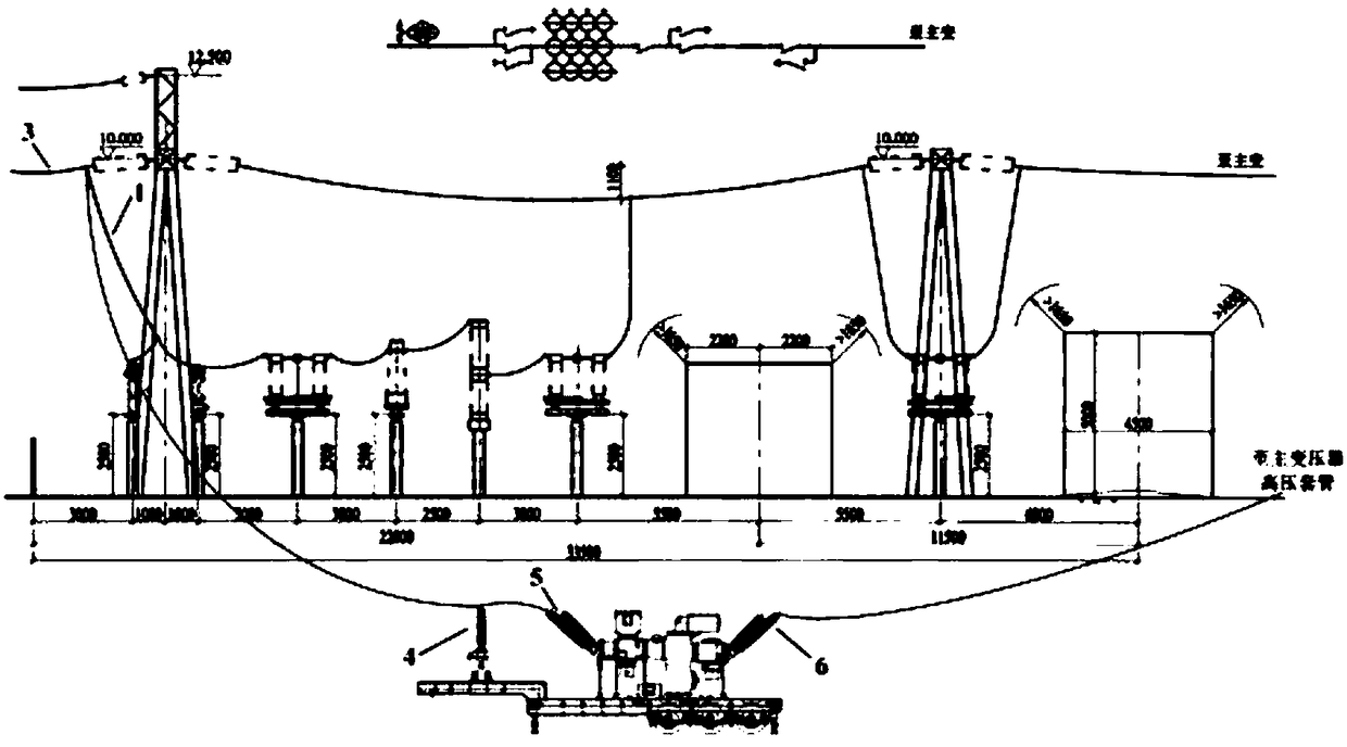 Substation line interval replacement power supply method for 110kV/3100A mobile high-voltage combination electric vehicle