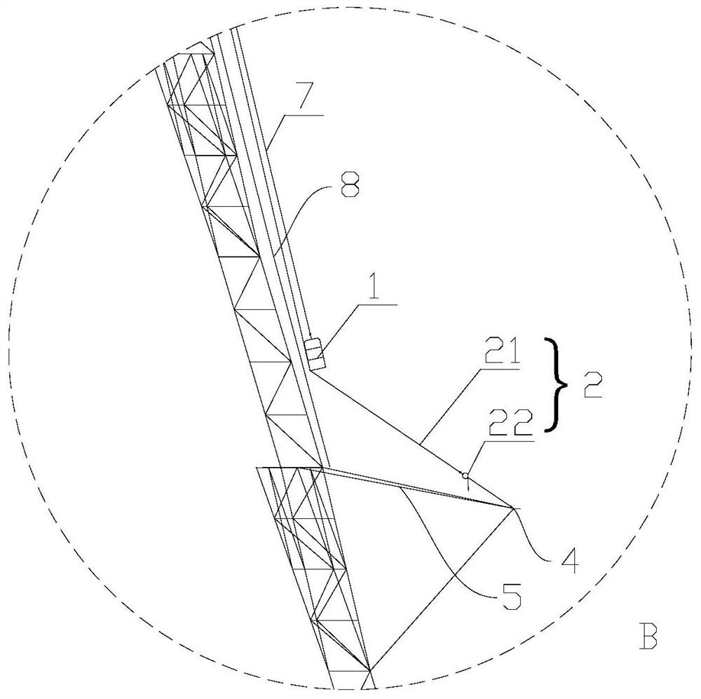 Hanging basket construction device for curved-surface-shaped building