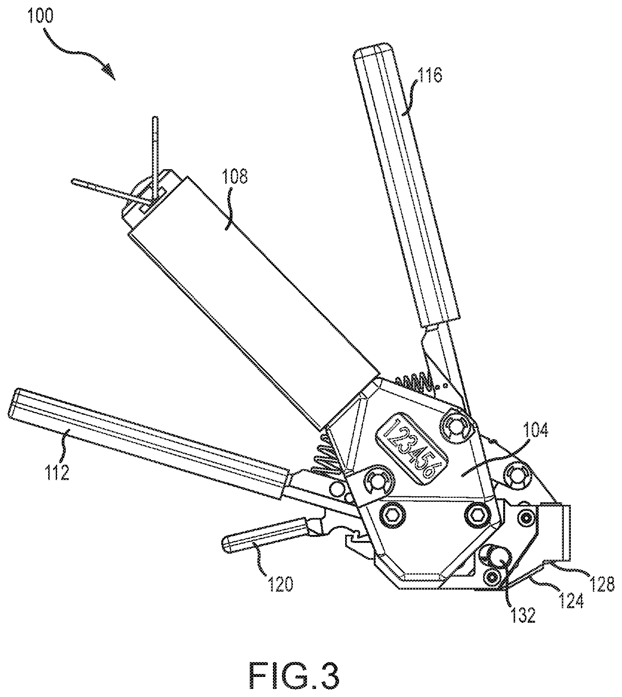 Band tensioning tool and calibration device therefor