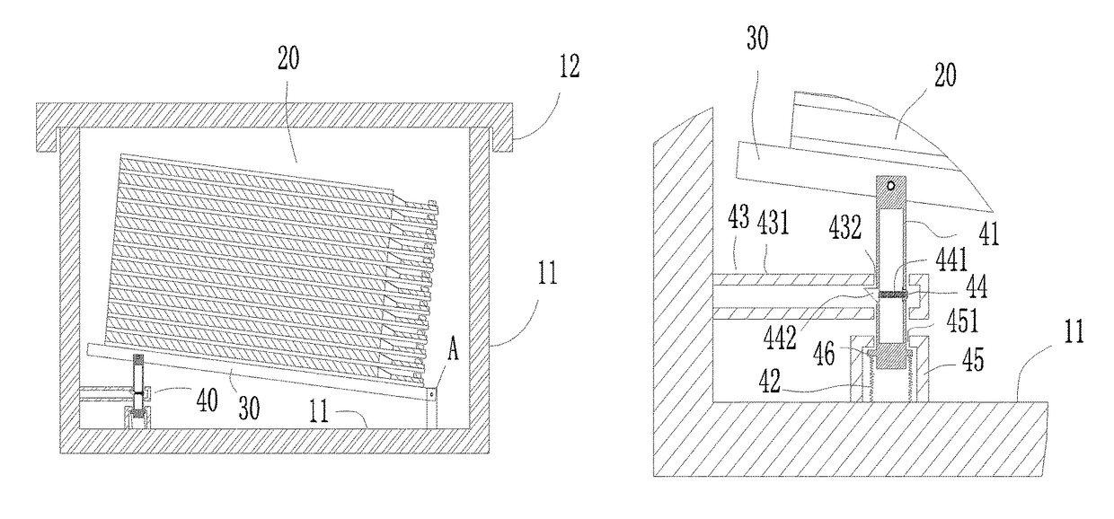 Adjustable tilting packaging box for liquid crystal module