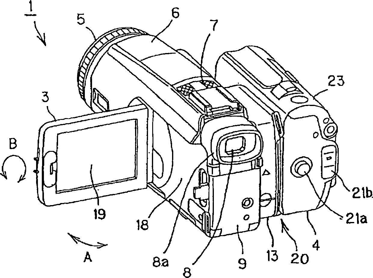 Turning hinge mechanism and image pick up device
