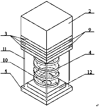 Compound vibration isolating device based on air spring and particle damping material