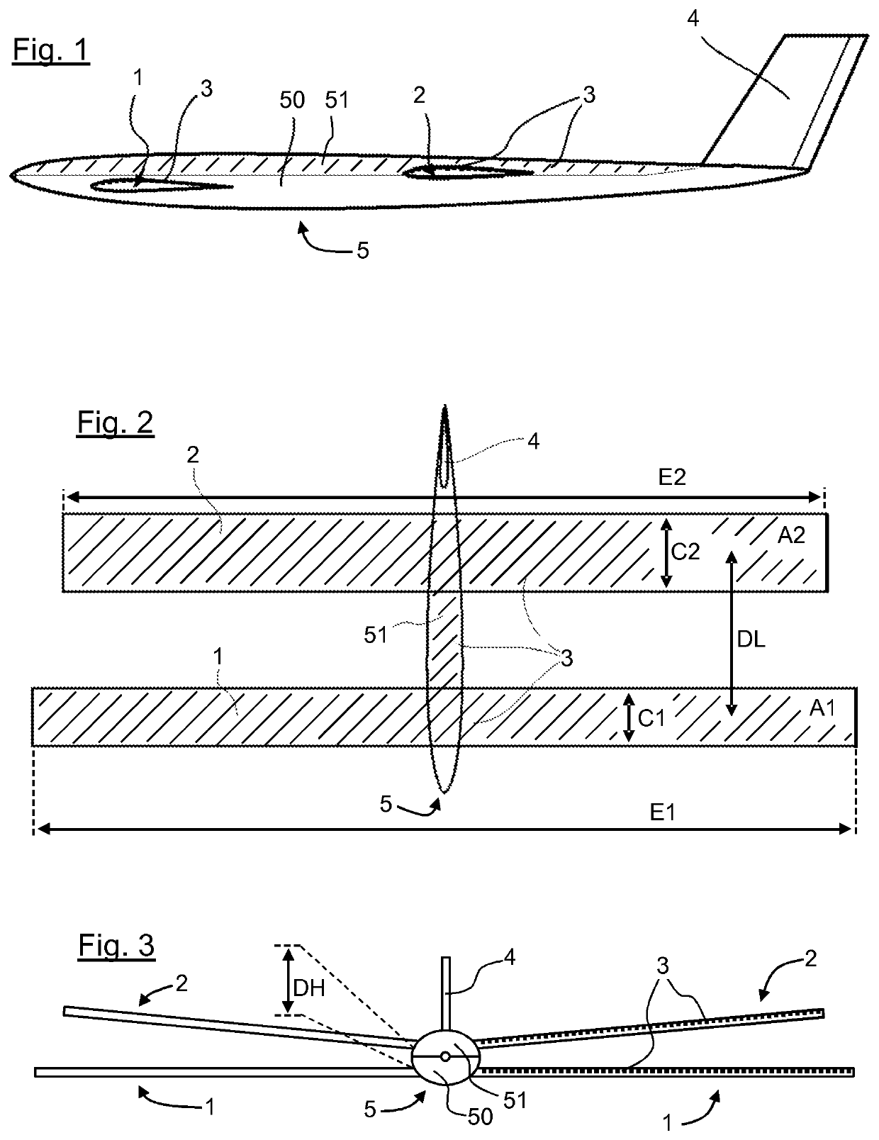 Solar drone comprising two aerofoils in tandem to which photovoltaic cells are coupled