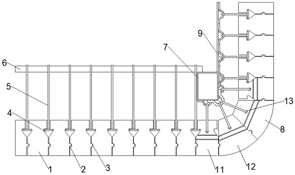 Refractory material for grate cooler, suspension structure and construction method