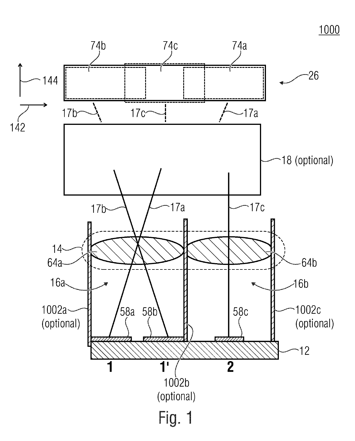 Multi-aperture imaging device, imaging system and method for capturing an object area