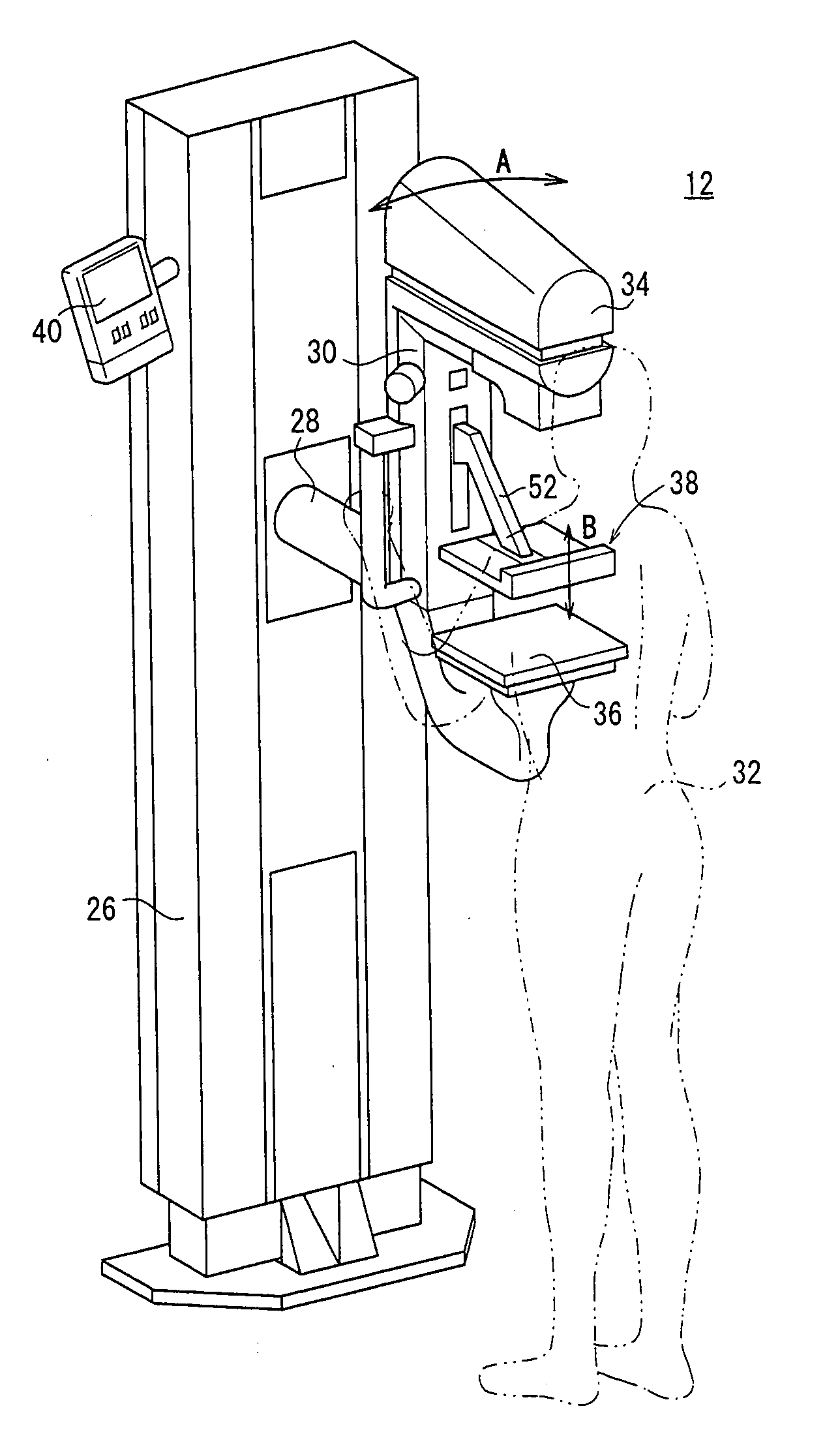 Mammographic system and breast compression plate for use in mammographic system