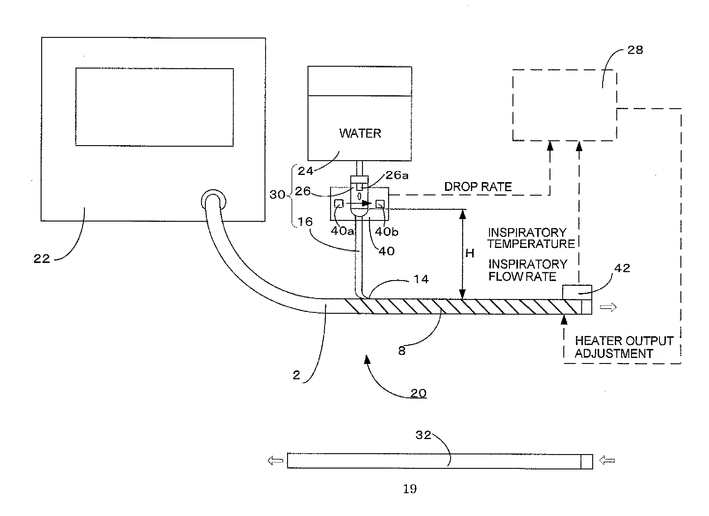 Artificial nose and breathing circuit provided with the artificial airway