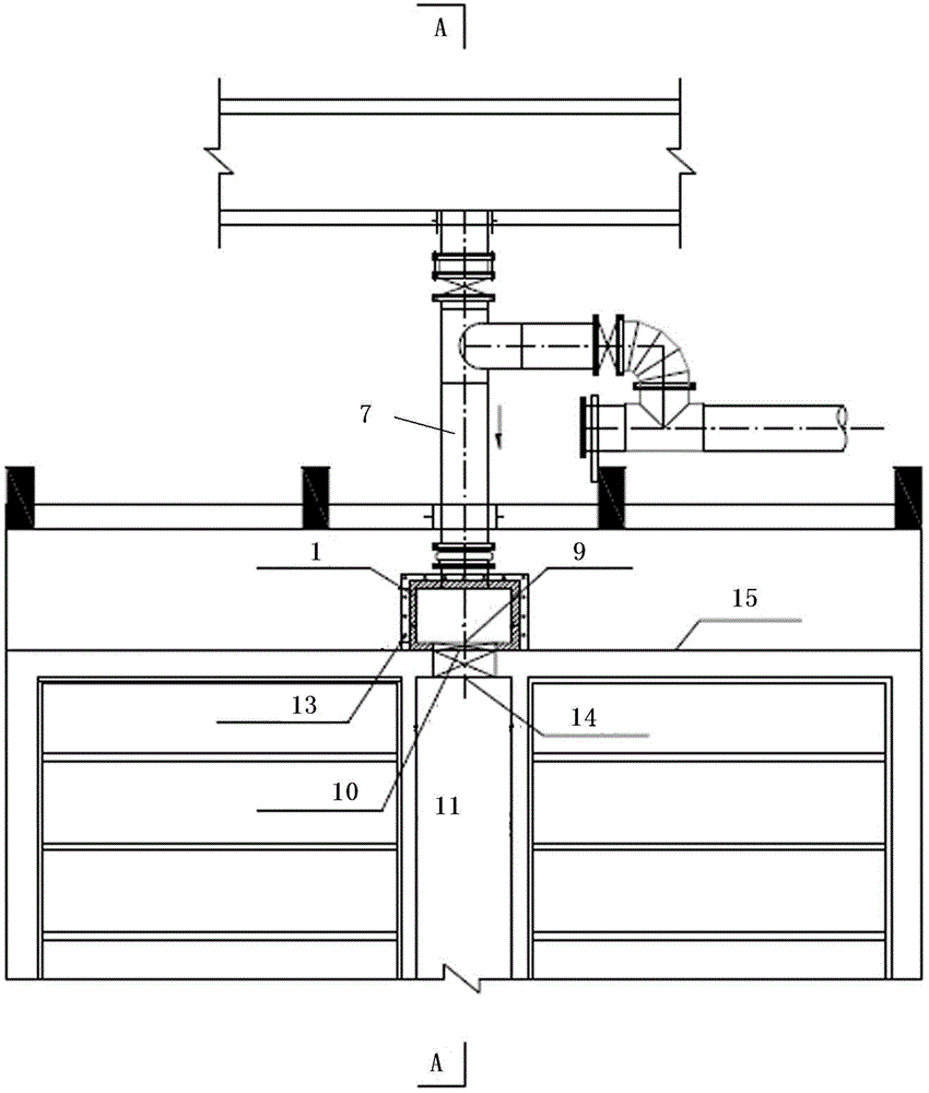 Filter-pool gas-water distribution apparatus