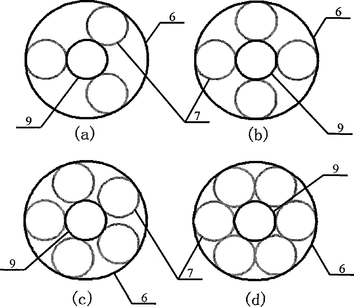 Two-dimensional orthogonal concentric circular ring distribution array electromagnetic shielding optical window with internally-tangent sub circular rings