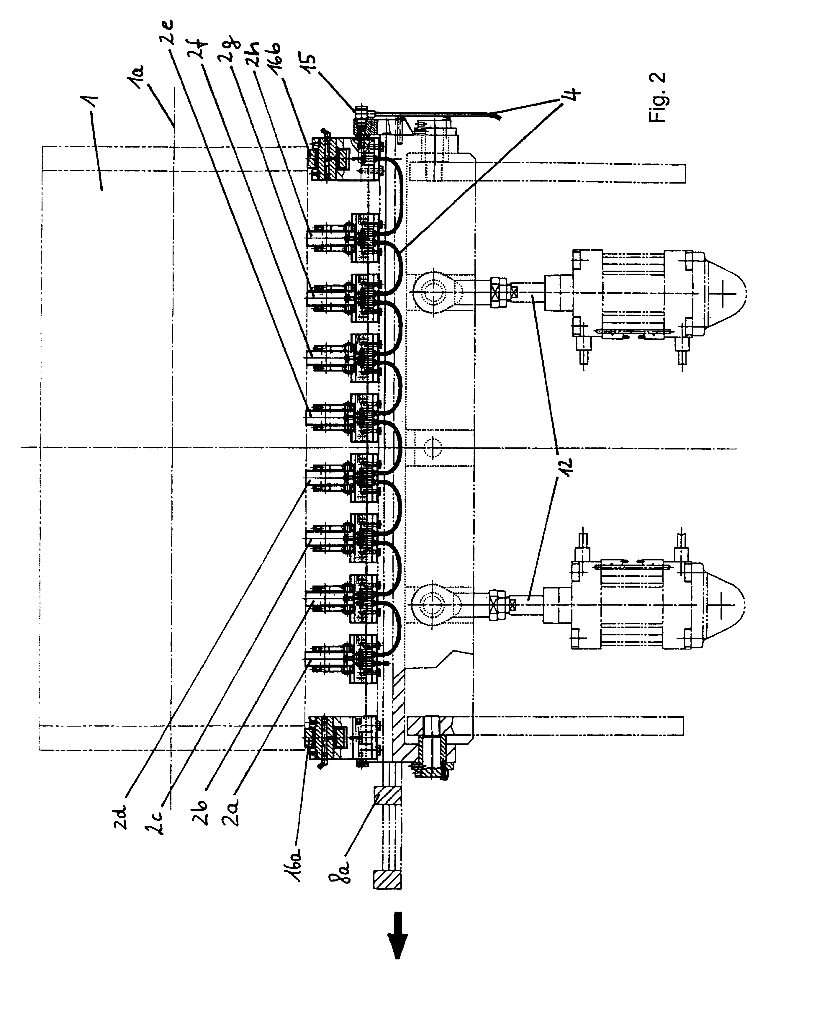 Device for applying at least one surface section of a transfer layer of a transfer film to a web of material and the use thereof