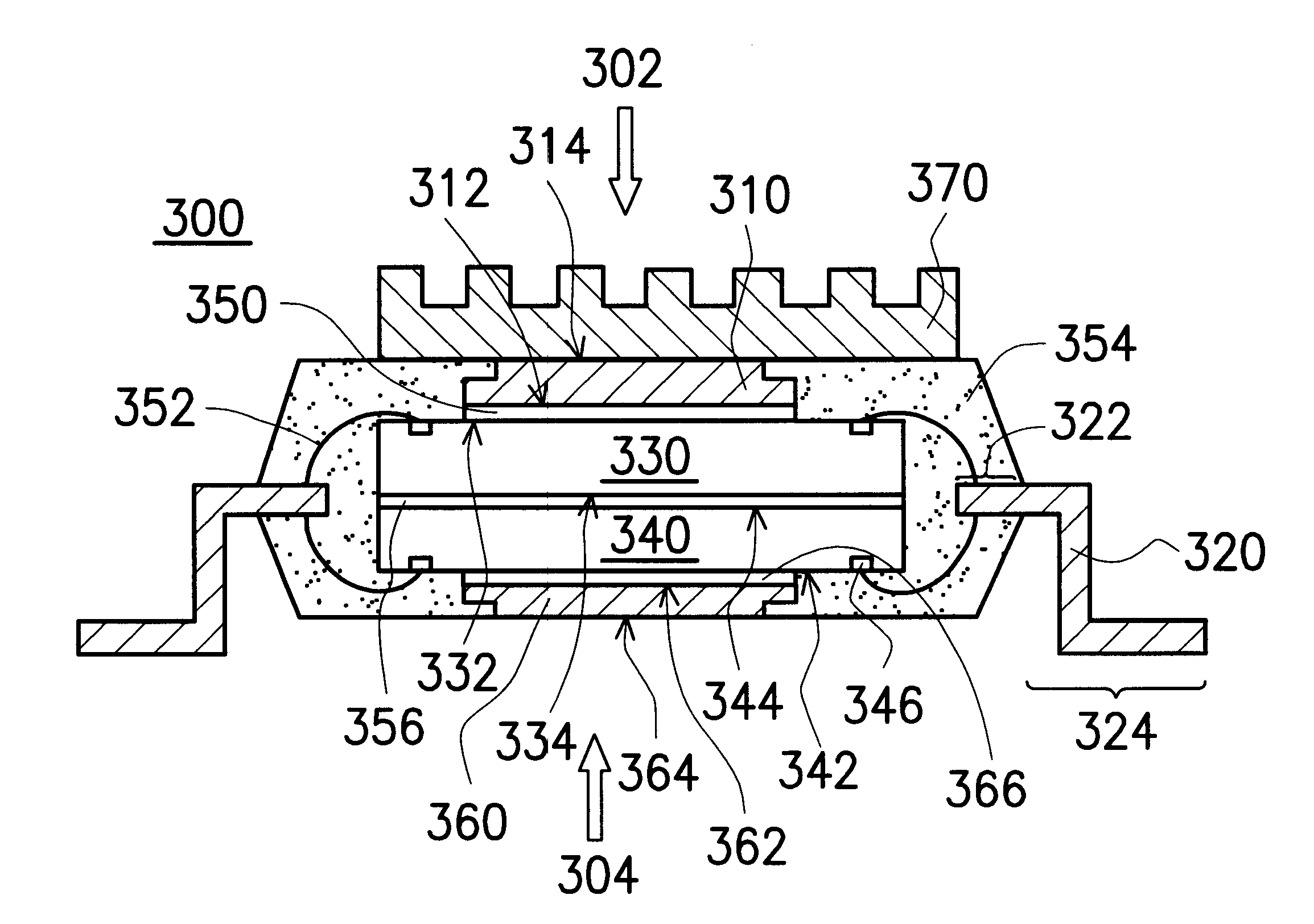 Semiconductor package having heat sink at the outer surface