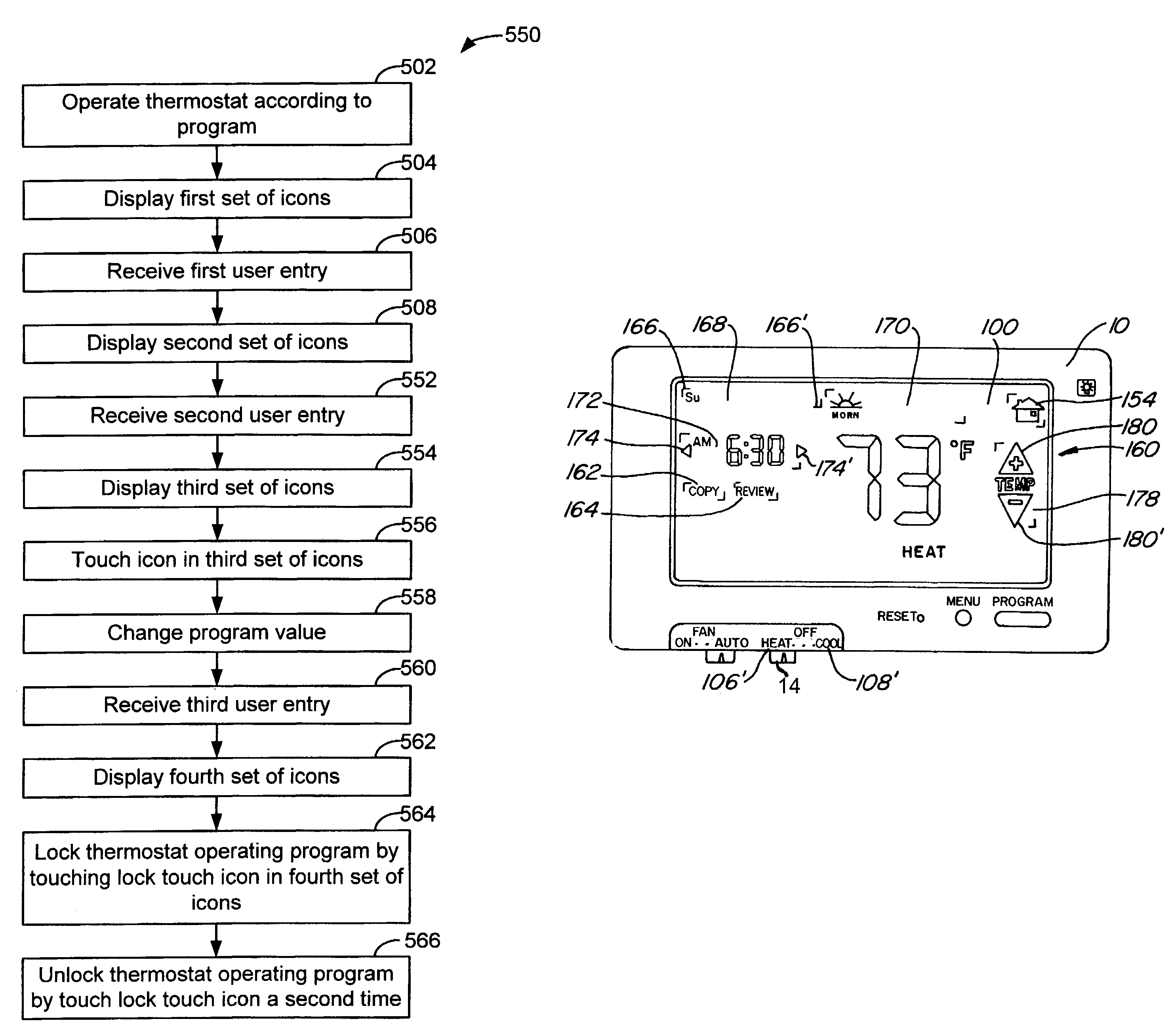 Thermostat with touch-screen display