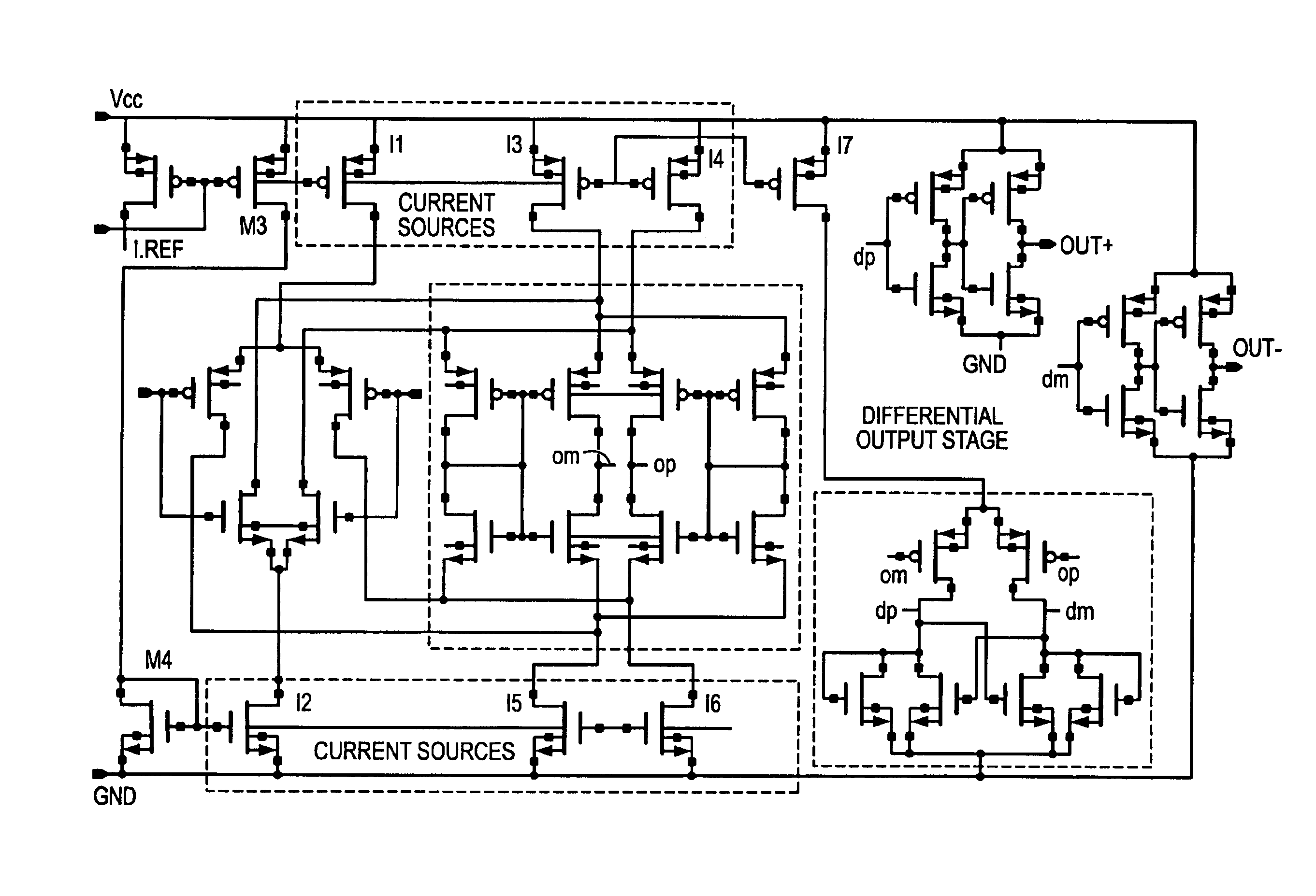 Low voltage differential in differential out receiver