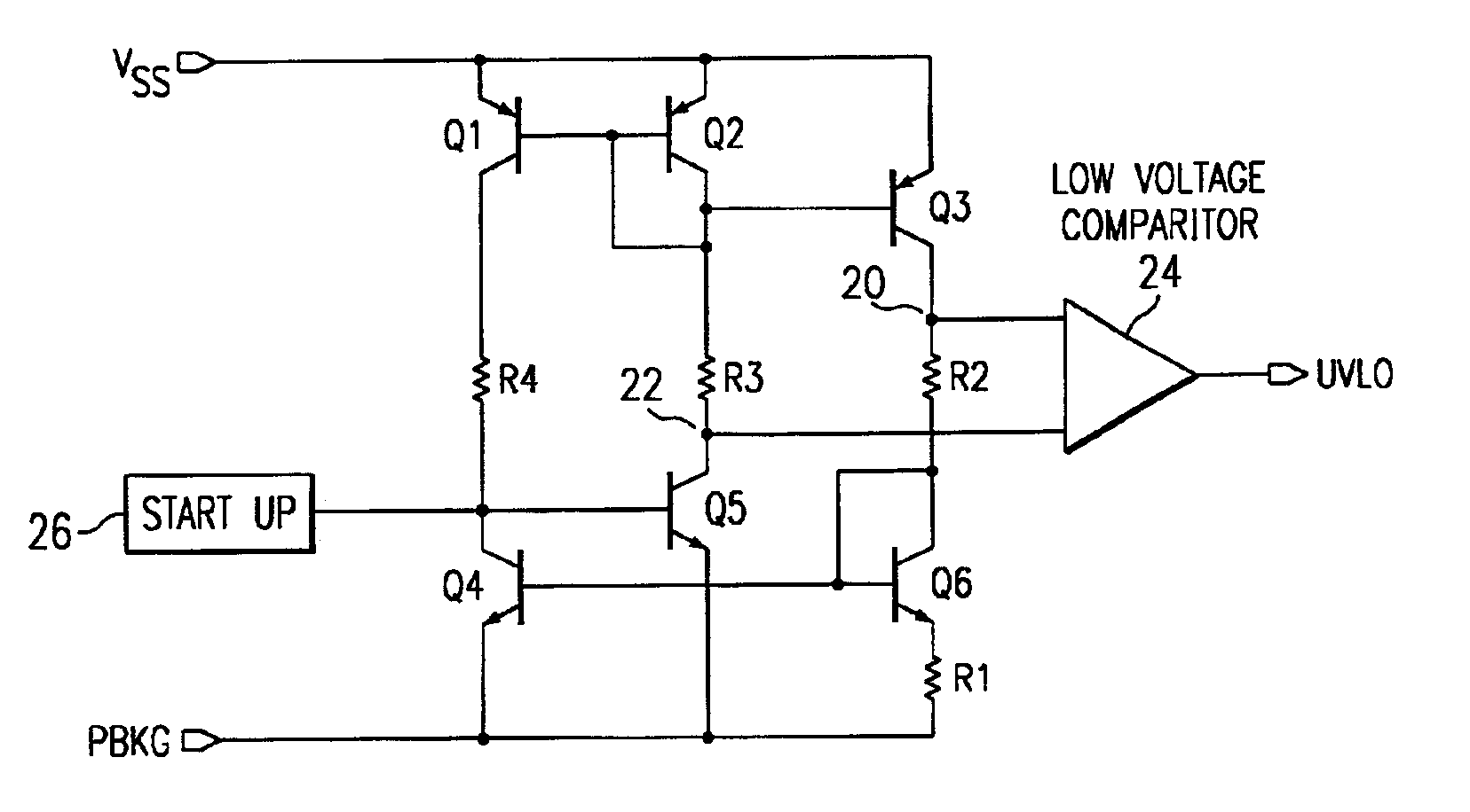 Supply independent low quiescent current undervoltage lockout circuit
