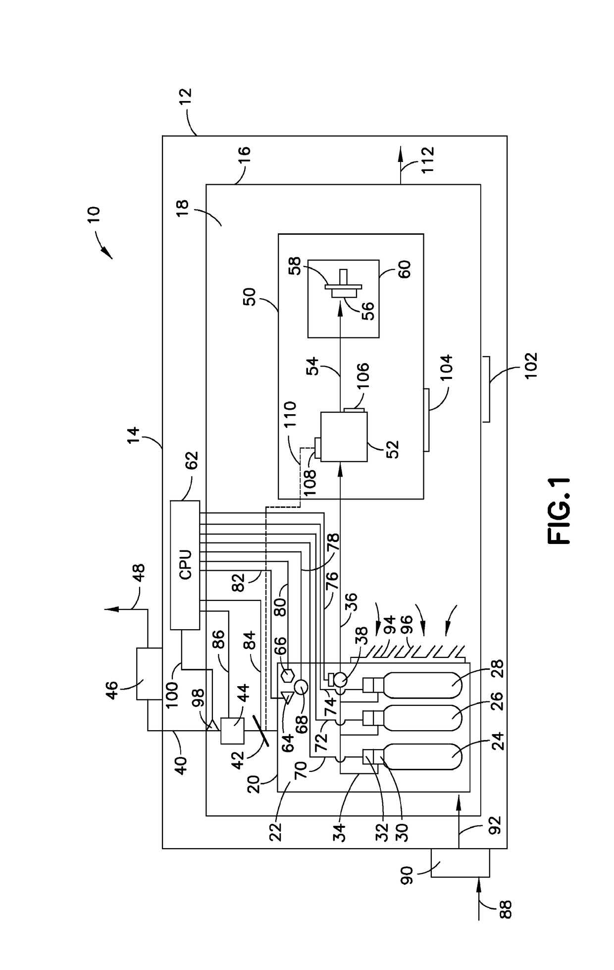 Ion implanter comprising integrated ventilation system