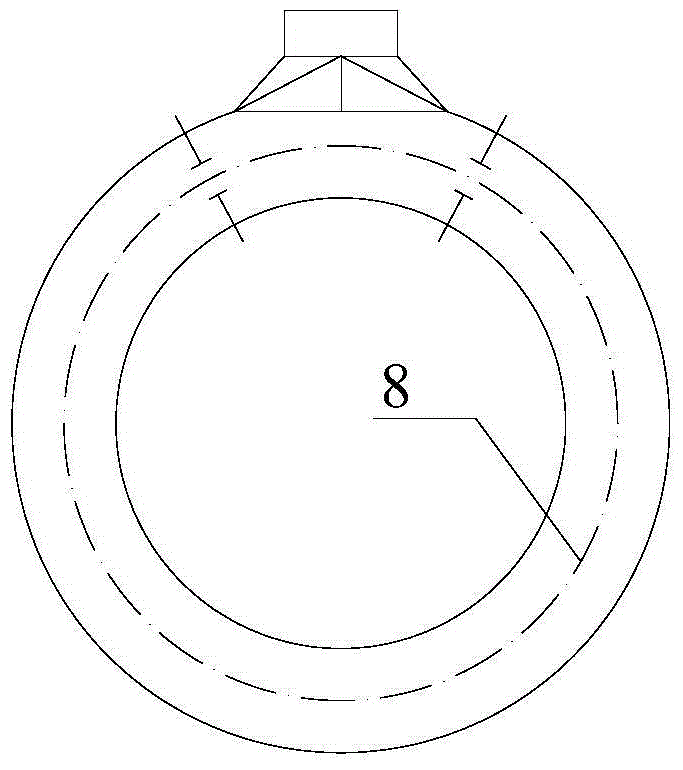 A device for migrating suspended particles in an annular sound field and a method for the device