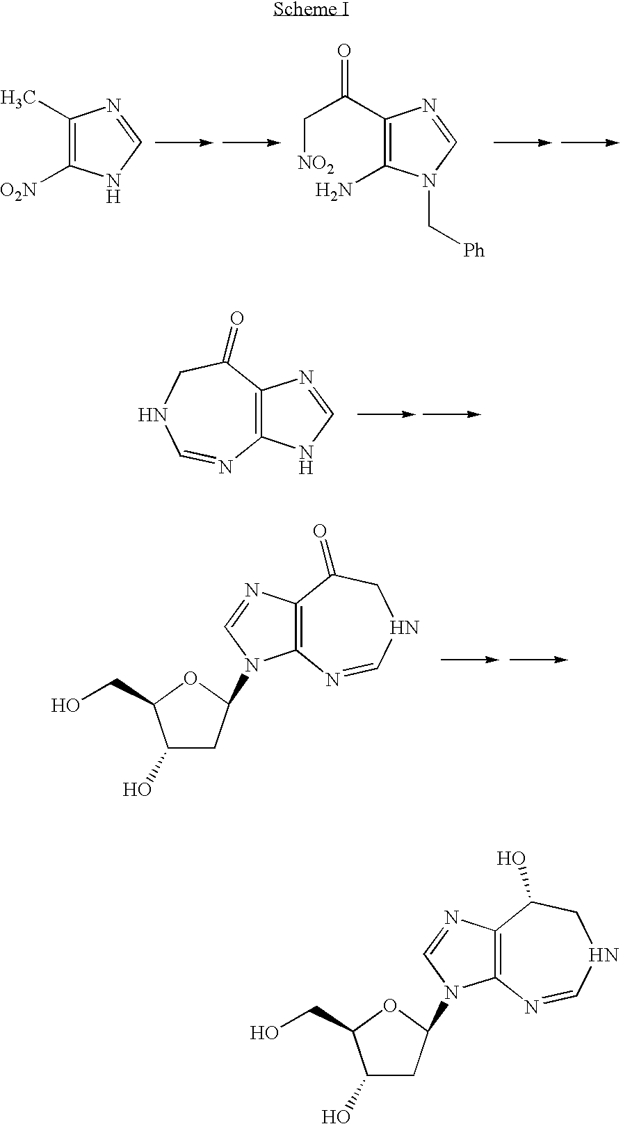 Process for the production of pentostatin aglycone and pentostatin