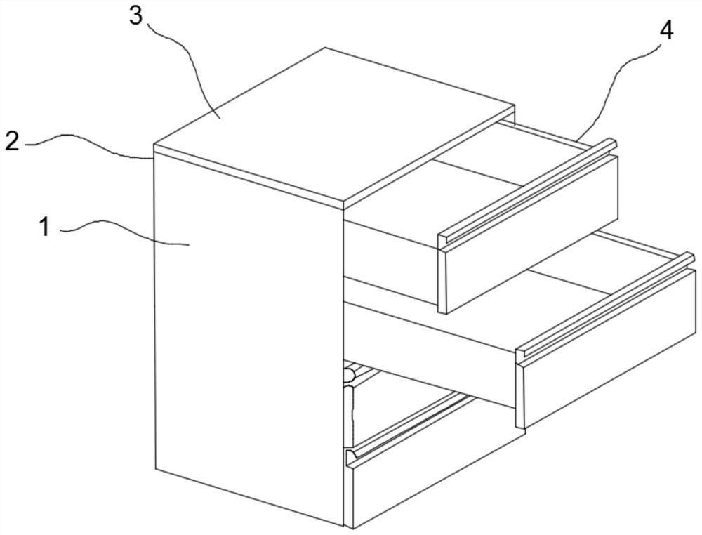 An office drawer with partially adjustable space