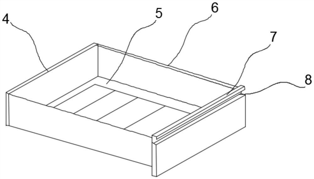 An office drawer with partially adjustable space