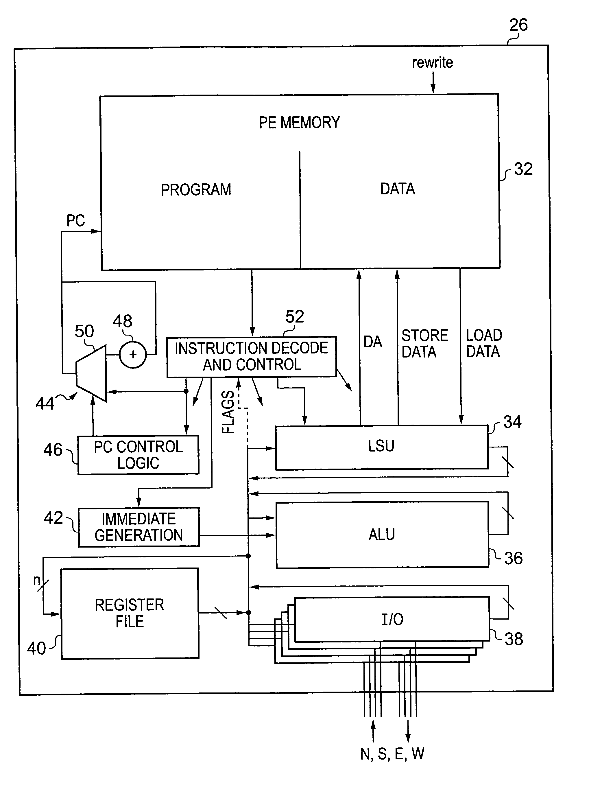 Integrated circuit incorporating an array of interconnected processors executing a cycle-based program