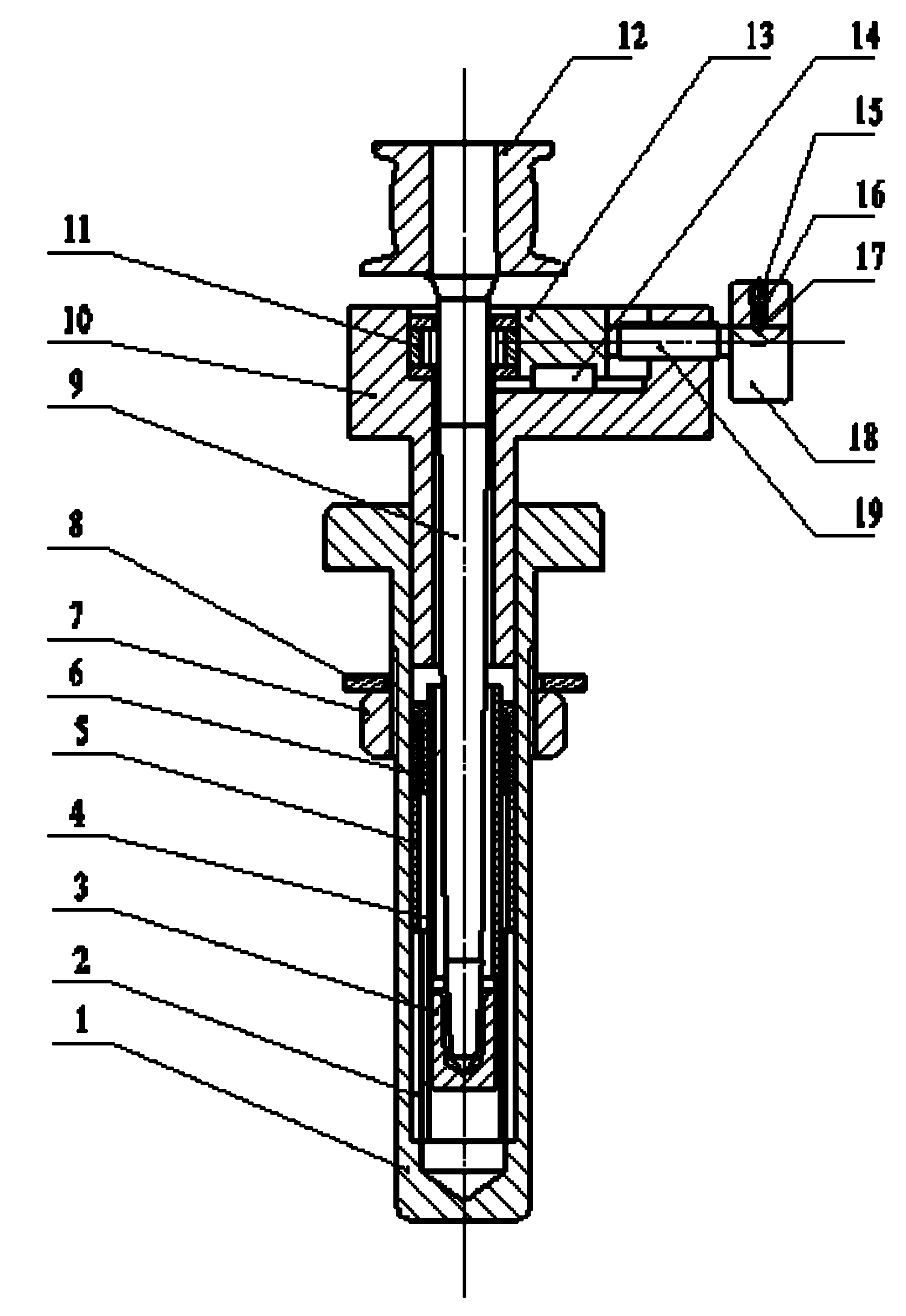 Clamping device for testing spindle bearing of spinning machine