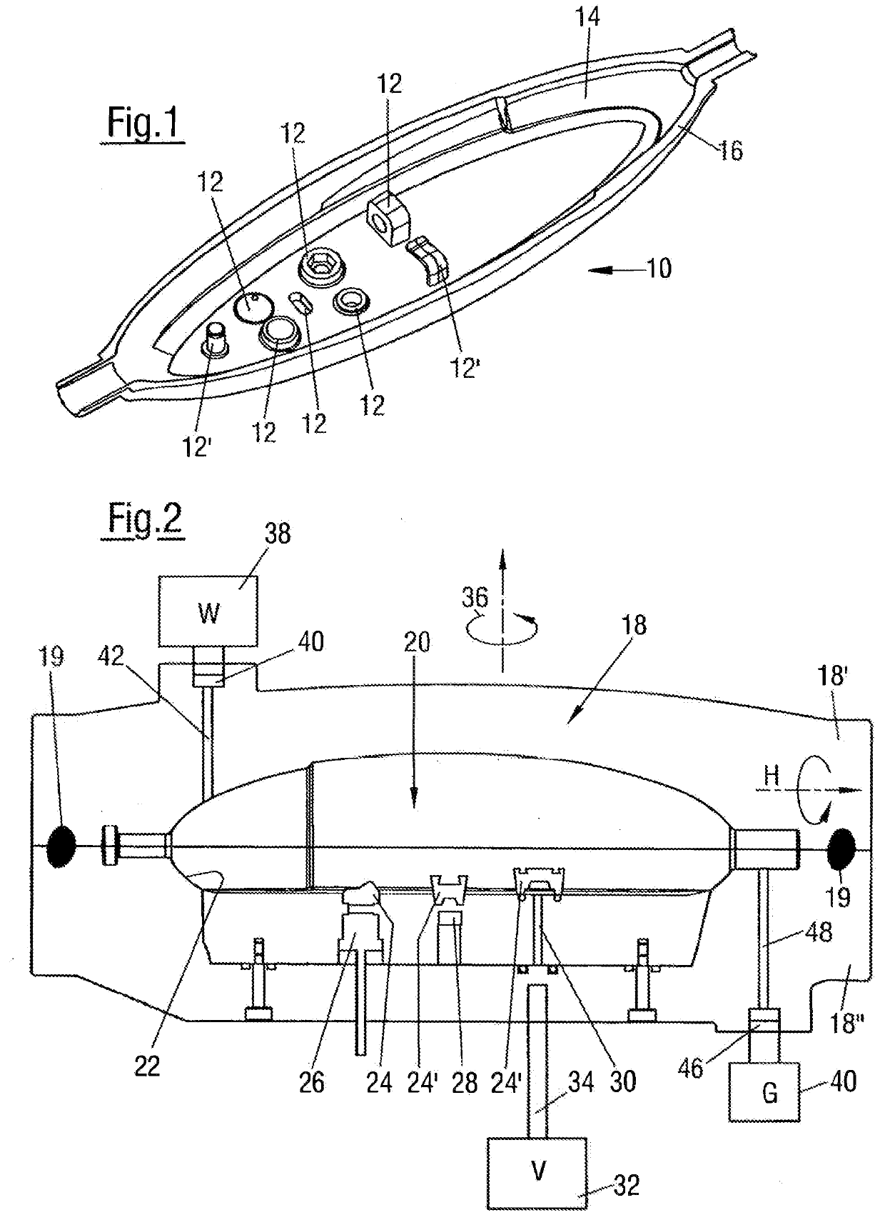 Method of forming a device of composite material, a pattern, a device