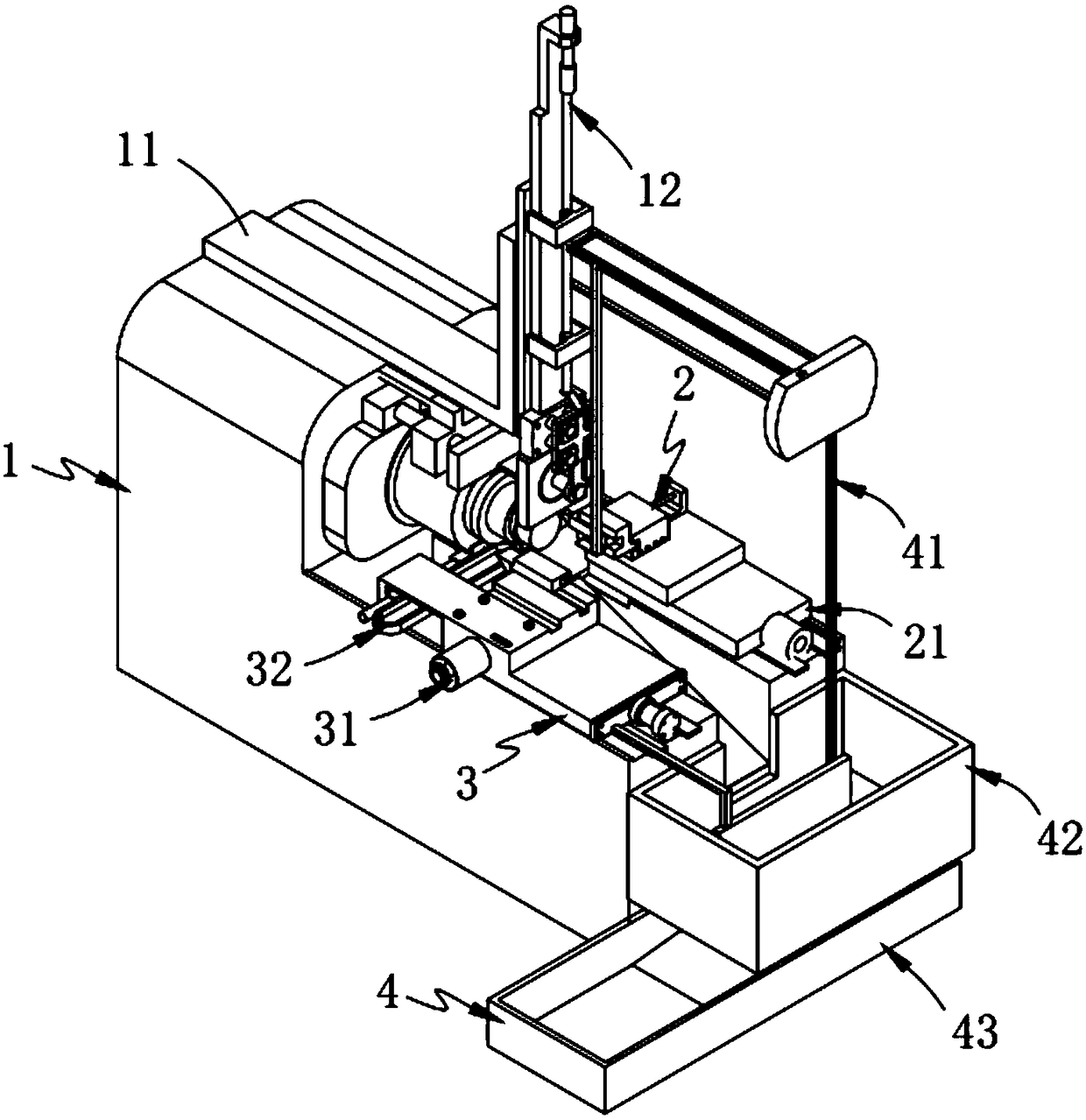 Efficient cutting waste scrap collecting machining machine tool