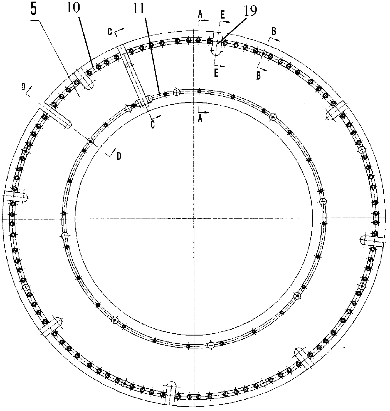 Oil injecting ring flow testing device and use method thereof