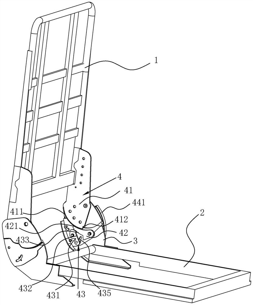 Car seat frame with backrest rotation automatic locking function