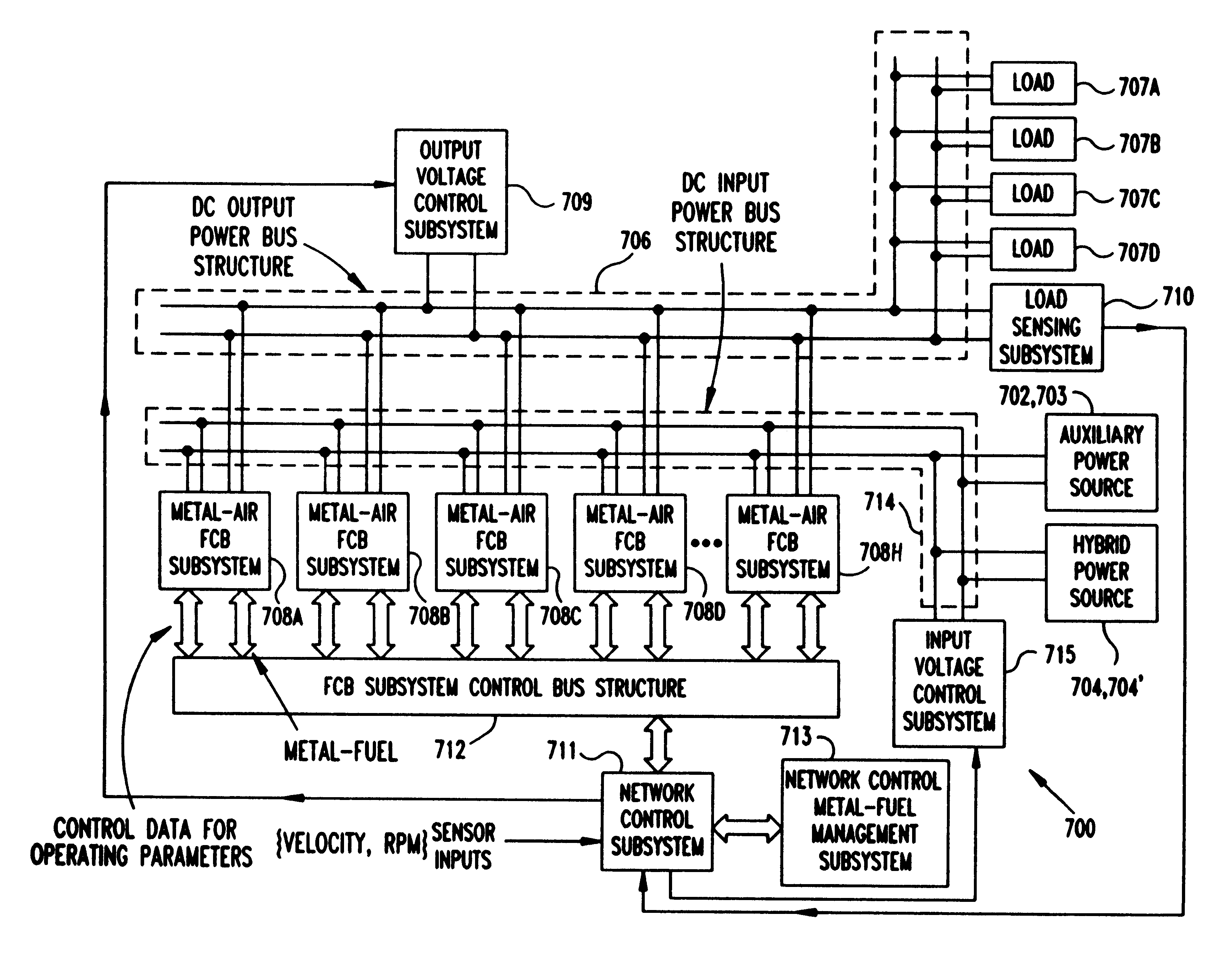 Electrical power generation system having means for managing the discharging and recharging of metal fuel contained within a network of metal-air fuel cell battery subsystems