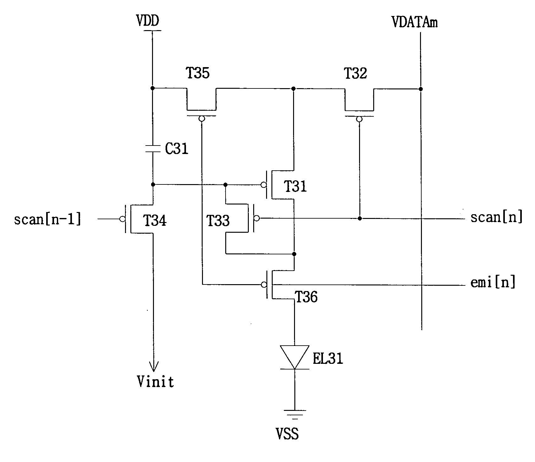 Organic light emitting device pixel circuit and driving method therefor