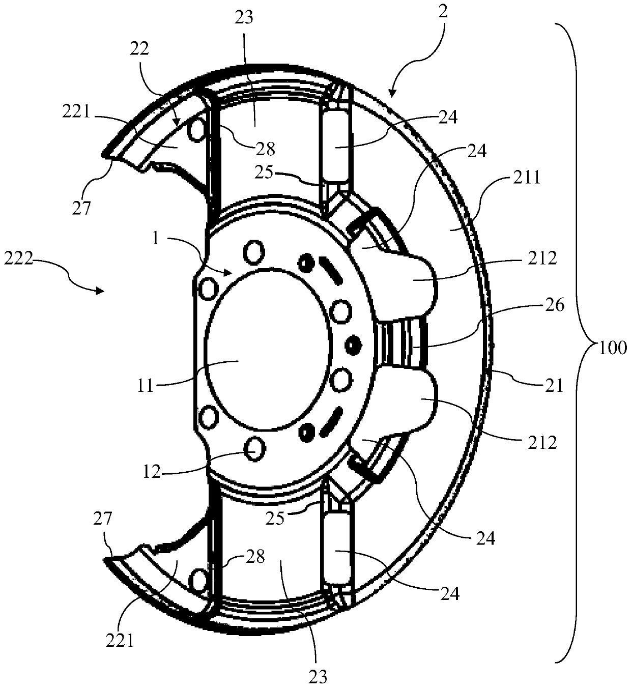 Brake disc protective cover and brake disc assembly