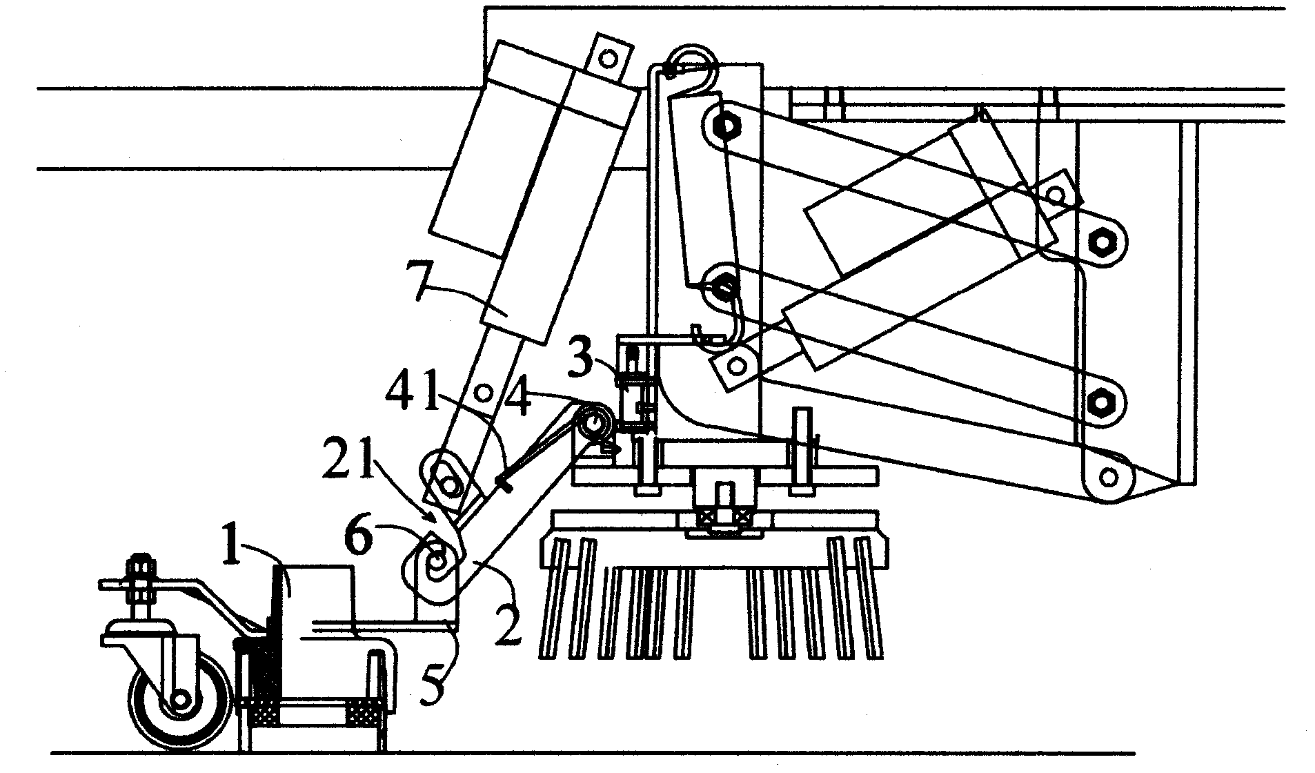 Force applying device used for ground washing vehicle wiper on ground
