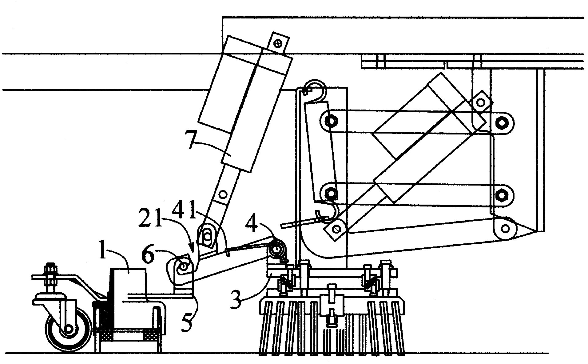 Force applying device used for ground washing vehicle wiper on ground