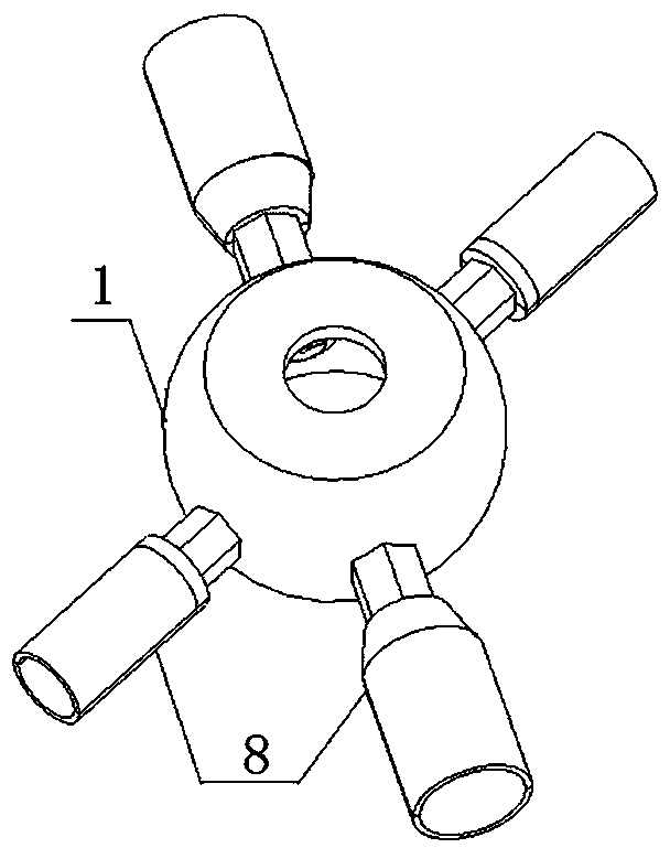 Bolt drum type spherical shell node for circular steel pipe support connection