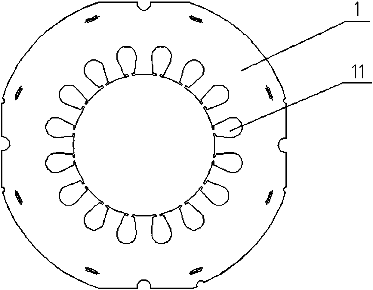 Motor stator core structure