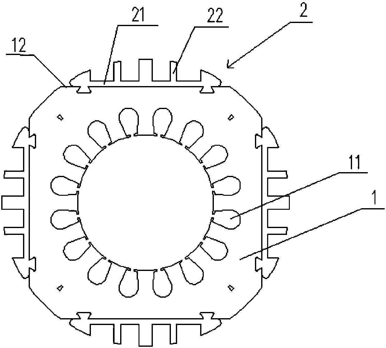 Motor stator core structure