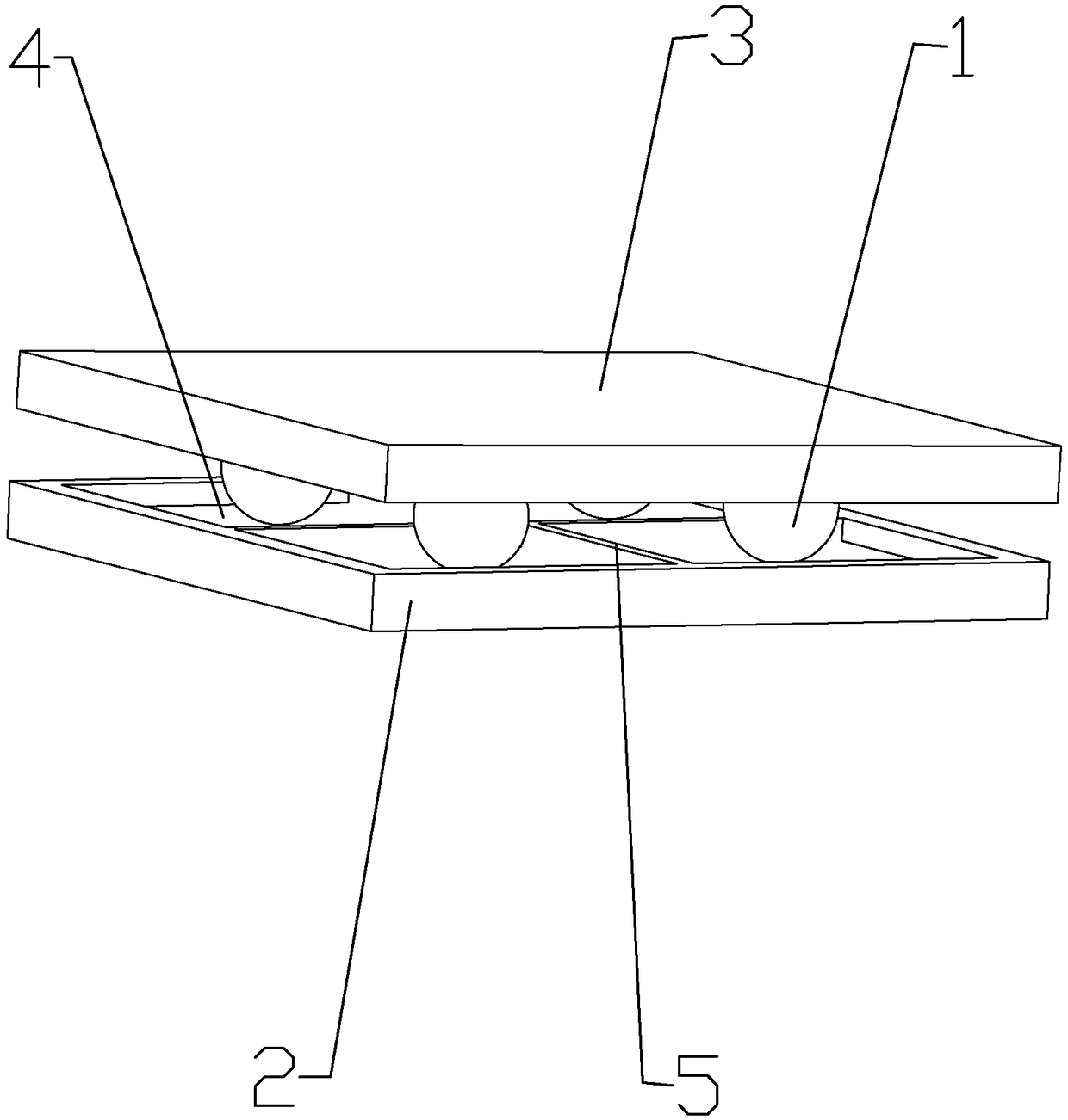 Double-friction surface shock insulation support with balls