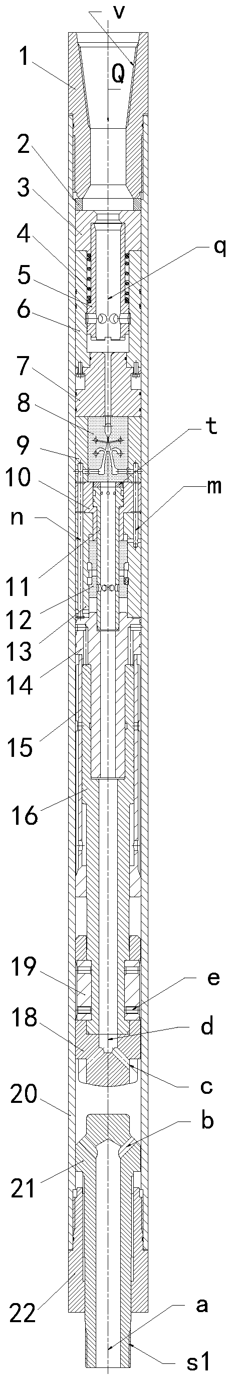 Dynamic pressure feedback pilot control hydrodynamic shock oscillator