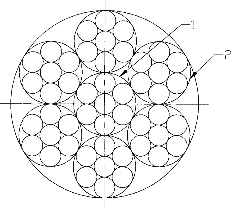 Fiber cable core structure for steel wire rope